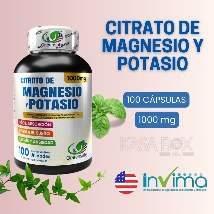 CITRATO DE MAGNESIO Y POTASIO | CON INVIMA | 100 CAPSULAS |