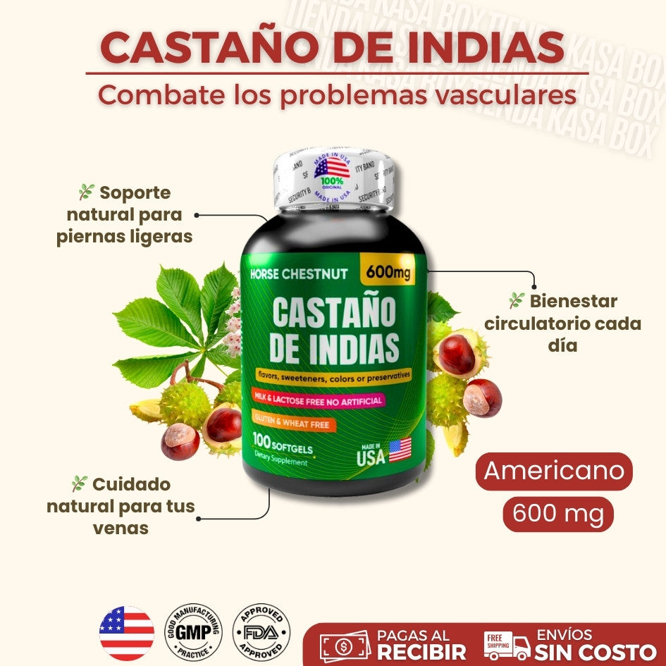 CASTAÑO DE INDIAS AMERICANO | FRASCO 100 CAPSULAS
