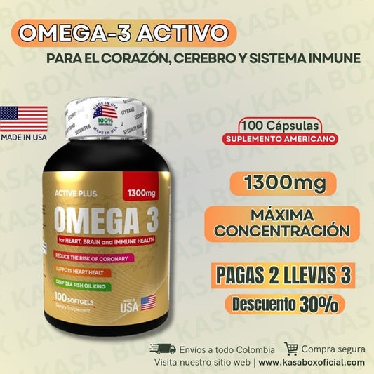 OMEGA 3 ACTIVO- AMERICANO | 1300 mg | x 100 Cápsulas