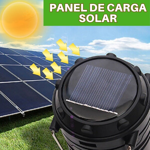 LÁMPARA LED CLÁSICA PORTÁTIL 2 EN 1 CON PANEL SOLAR